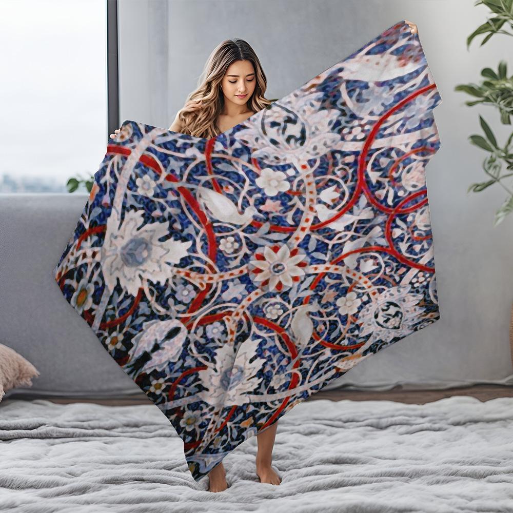 Intricate Peacock Pattern Blanket Floral Design Bed Cover Decorative Throw Blanket Home Decor Sofa Cover Gift Idea