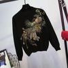 2pcs/set Women Phoenix Beaded  Tracksuit Casual Sports Suit O-neck Sweatershirt Pants Two-piece Set