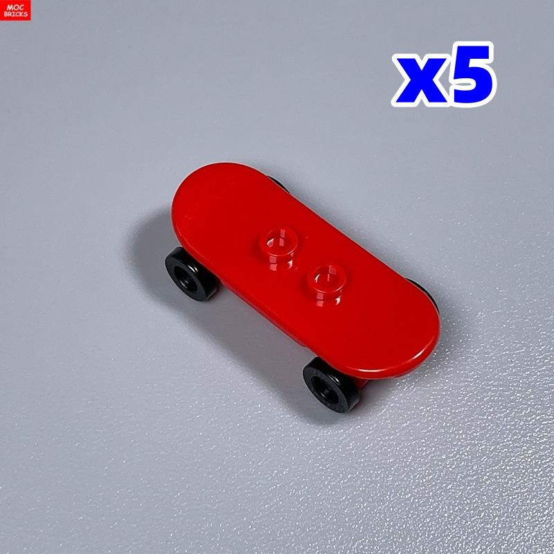 Non-Toxic 5Pcs/Lot Moc Bricks Player Skateboard With Trolley Wheel Holders Trolley Building Blocks Fit With 42511&2496 Toys Gifts