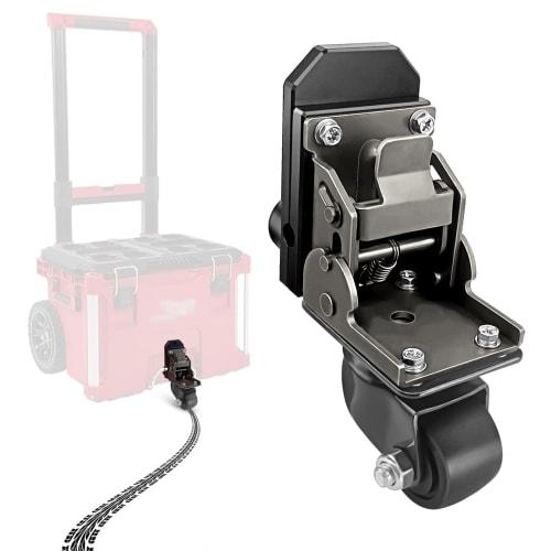 

Upgraded Steel Construction Front Wheels, Packout Caster Wheel Kit for Milwaukee Packout Rolling Toolboxes - Packing Toolbox Accessories, 200 lb Capac