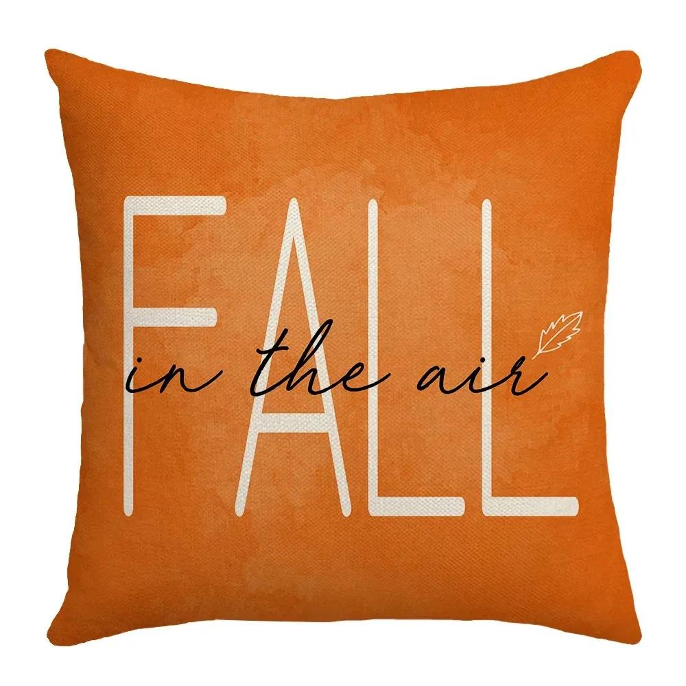 Thanksgiving Day Gifts Festive Pillow Case Maple Leaf Pumpkin Pillow Couch Cushion Cover Home Decor Decoration Sofa Pillowcase