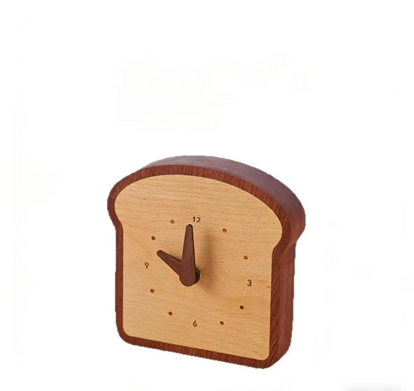 Wooden Small Desk Clock Desk-mounted Wooden Clock Decoration Bedside Clock with Innovative Design Minimalist Clock. (as the picture,Standard)