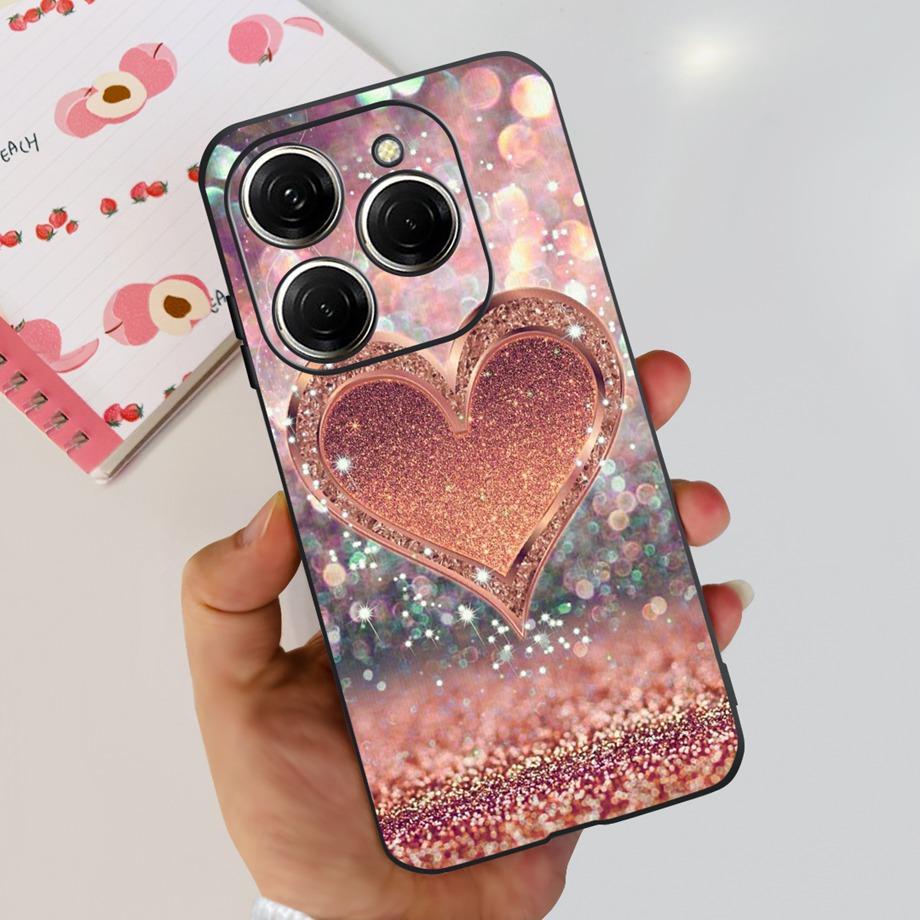 For Tecno Spark 20 Pro Case Liquid Silione Soft TPU Matte Cover Phone Mask On Spark20 20Pro 4G Luxury Pattern Cat Flower Cartoon