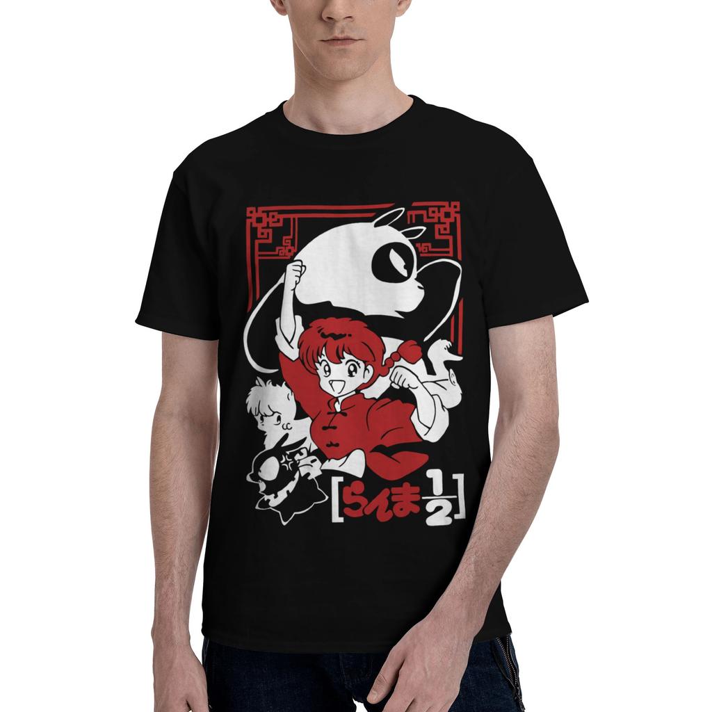 Ranma Saotome Anime Panda Manga Men Women's T Shirt  Casual Tee Shirt Short Sleeve T-Shirts 100% Cotton New Arrival Clothes