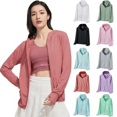 DMFU Women's Long Sleeve Rash Guard, Swimsuit Material, UV Protection, Amphibious, for Outdoor Activities, Beach, Cycling, and Hiking