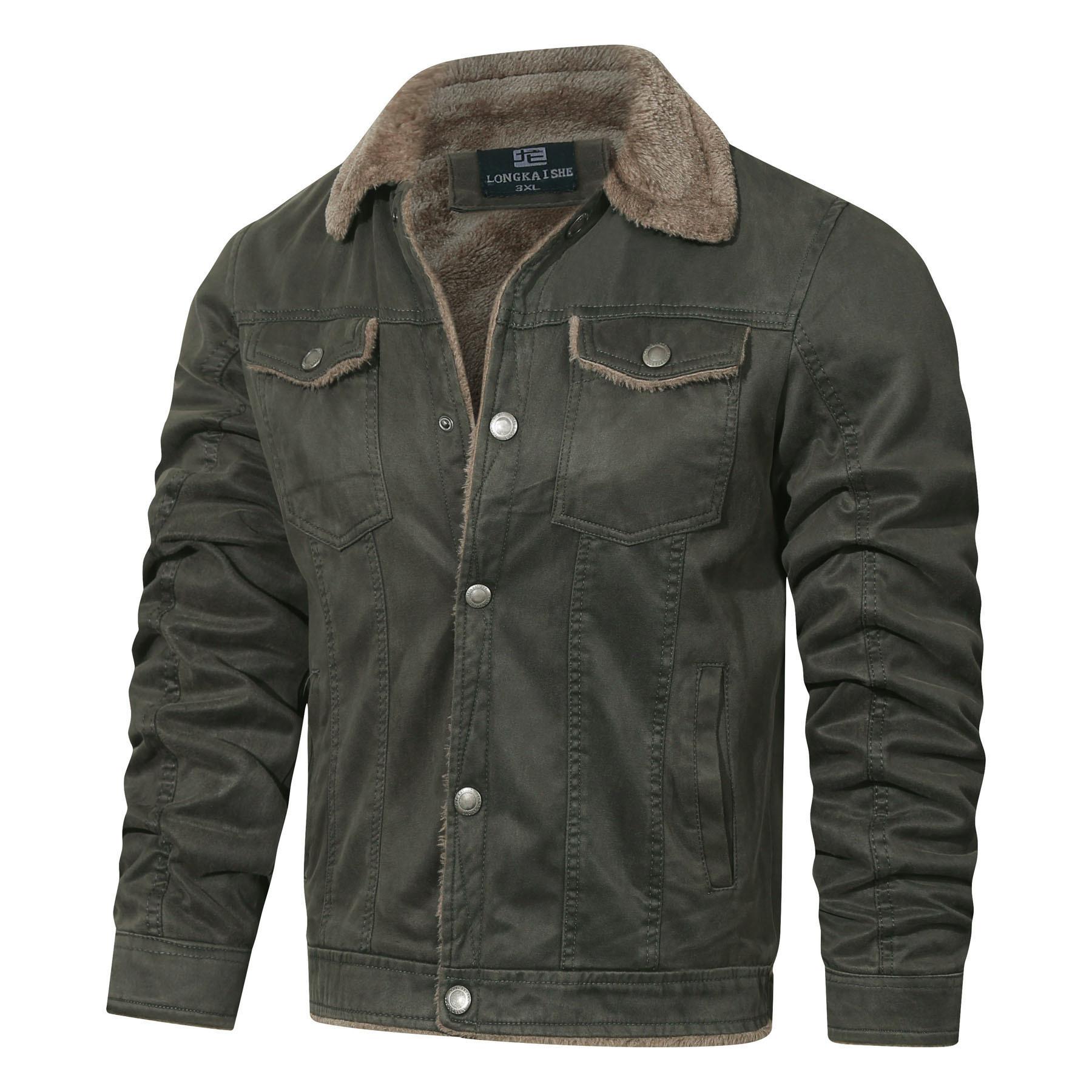 

Меховое цельное пальто мужская зимняя флисовая куртка с лацканами мужская свободная мужская одежда XXXXL