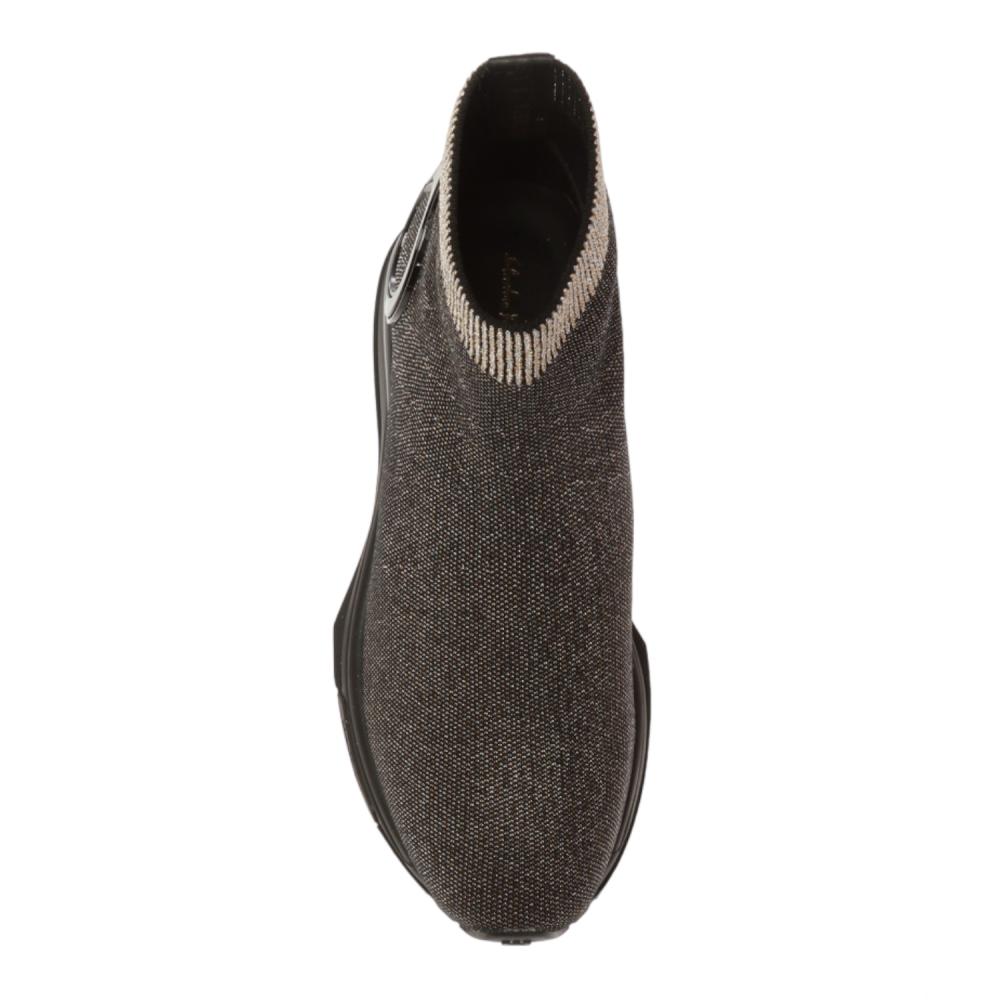 Ferragamo Salvatore Ferragamo Gardena Women S 726011 Blk Metallic Sock Sneaker Multi