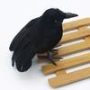 1 Set Feathered Crow Statue Handmade Realistic Looking Foam Fake Crow Ornament Indoor Outdoor Party Decoration