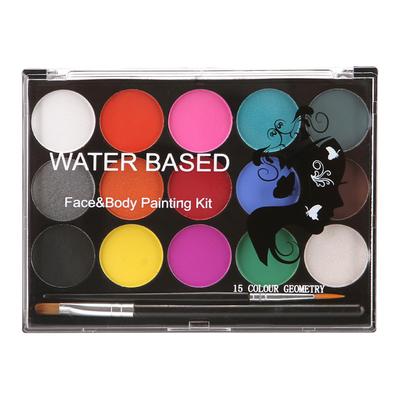 Face Paint Kit Professional Water Based Body Paint 15 Colors Washable Non-Toxic Paints 2