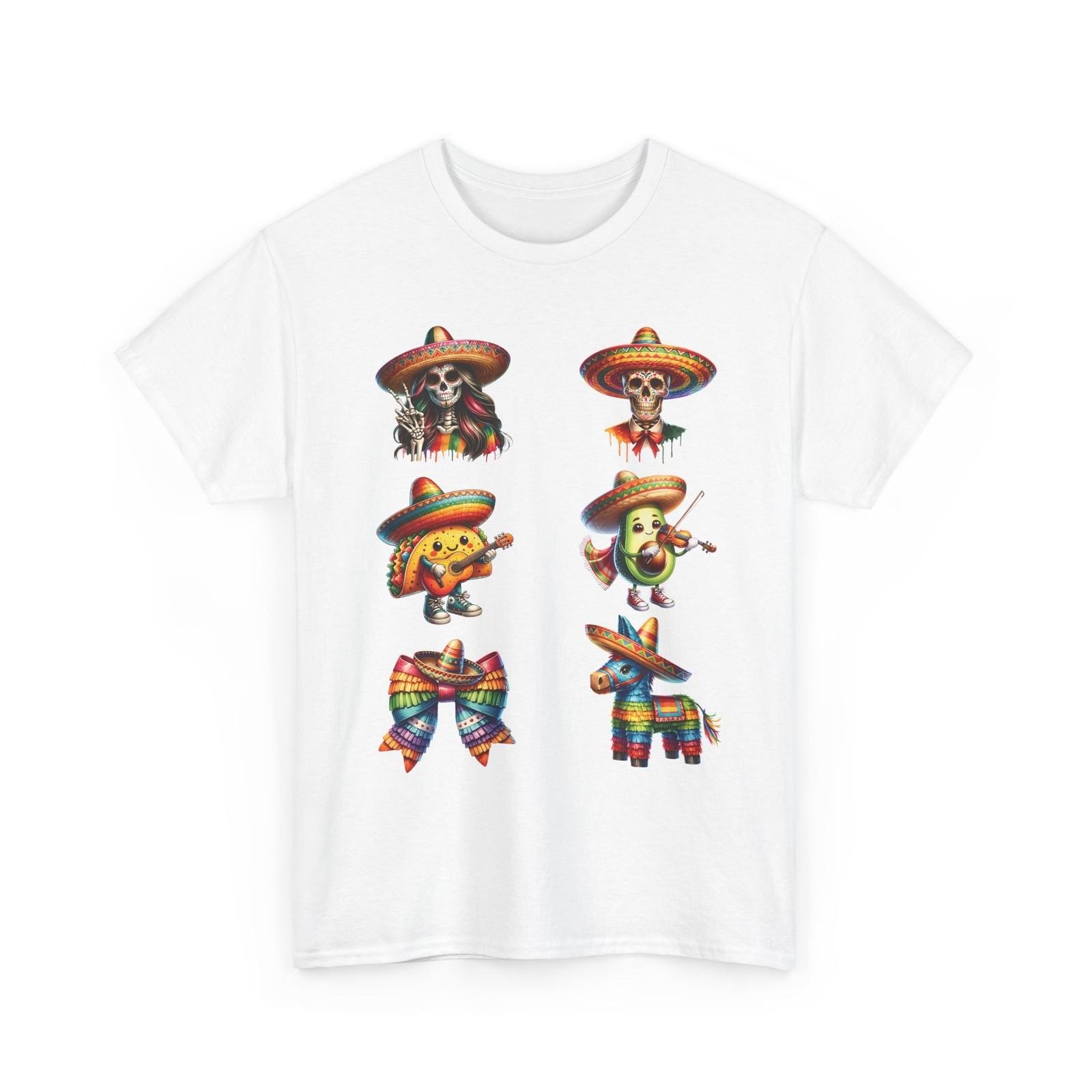 Cinco De Mayo T Shirt Sugar Skull Taco Avocado Fiesta Pi?ata Graphic Top S