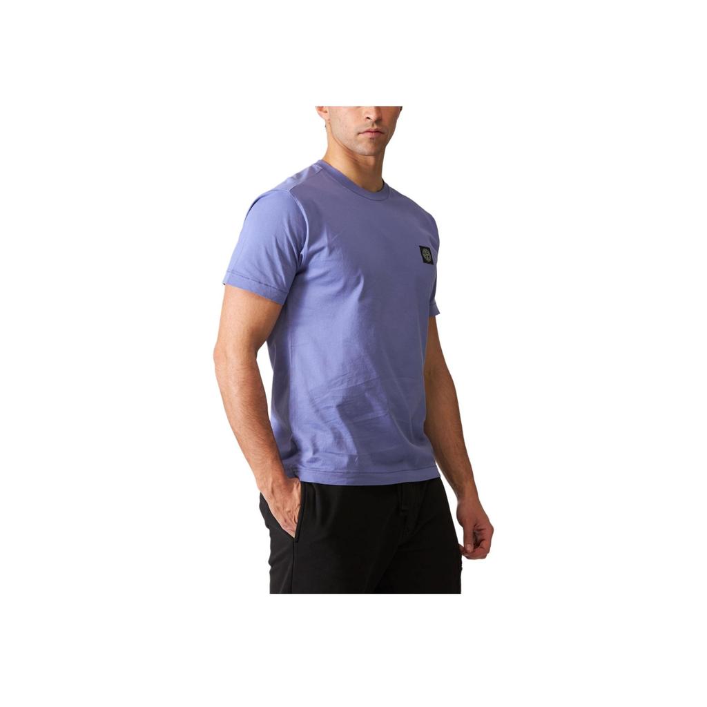 Stone Island Ss24 Solid Logo Patch Round Neck Short Sleeve T-Shirt Men Tops Grape-Purple 801524113-V0047