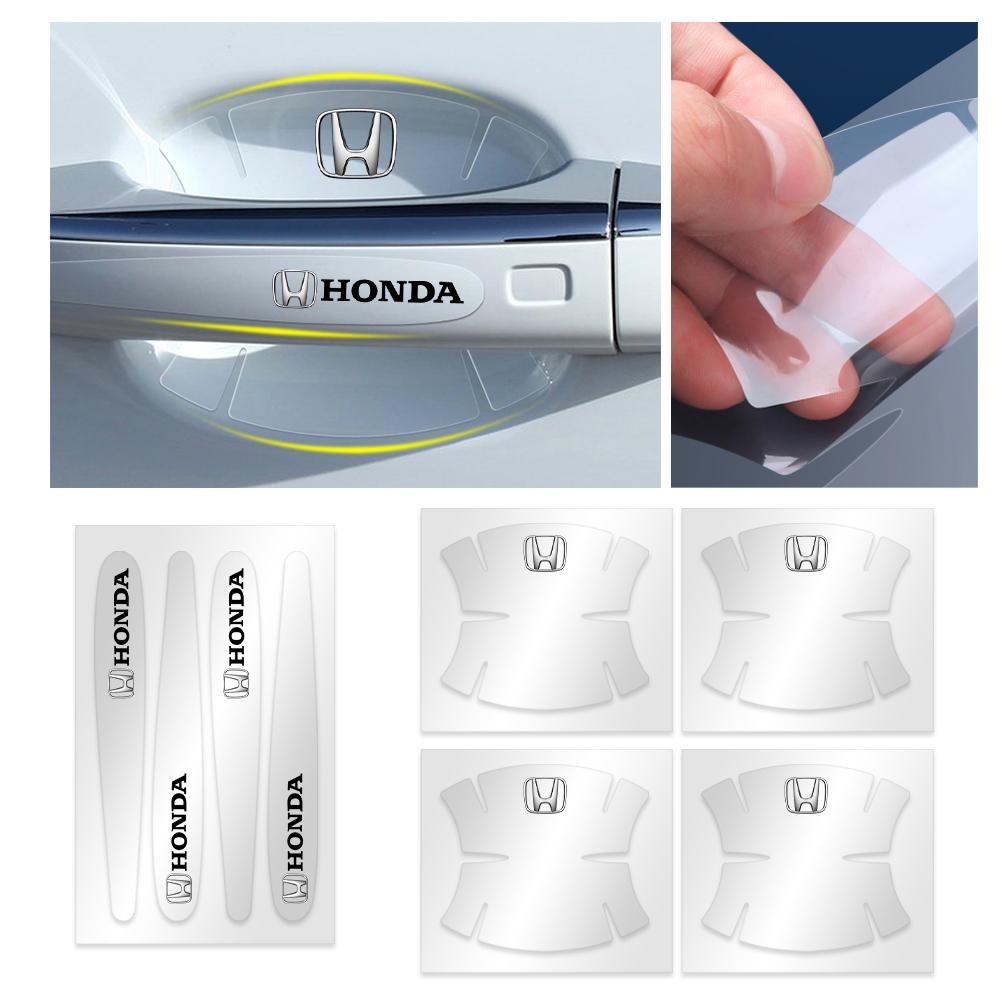 4/8Pcs Car Transparent Door Handle Bowl Scratch Protective Stickers Accessories For Honda Civic Accord CRV HR-V Can City Spirior ahx256