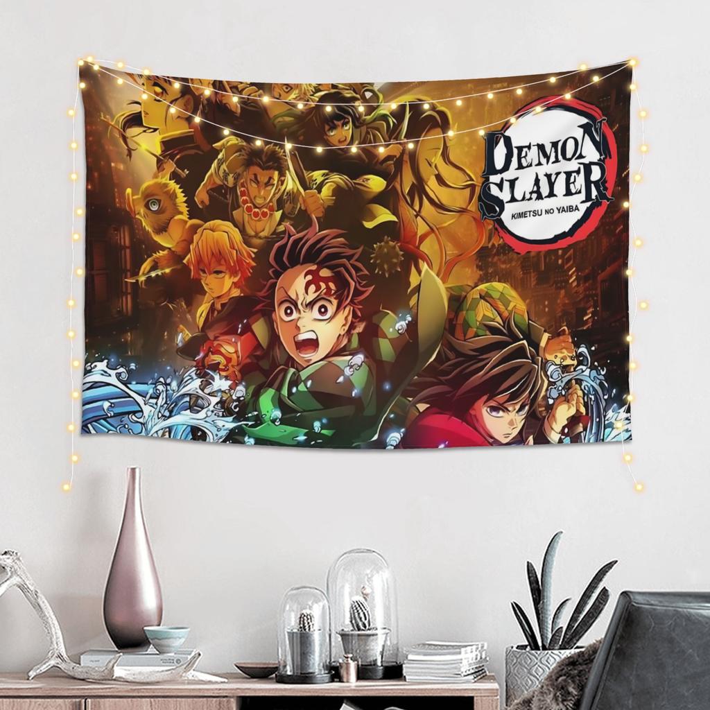 Halloween Demon Slayer Cutecore Tapestry Wall Hanging Blanket Tapestry Home Decor Items Wall Decorations