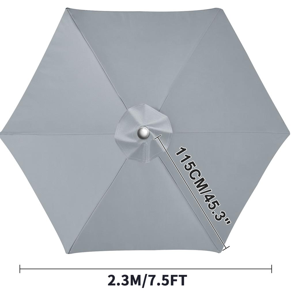 6/8 Ribs Replacement Parasol Canopy Waterproof Weatherproof UV-Anti Parasol Replacement Canopy Cover Large Patio Umbrella Cloth