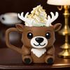 Christmas Deer Ice Cream Pint Holder with Spoon Cute Animal Cooler Sleeve Leak Proof Popsicle Cozy Beer Can Holder