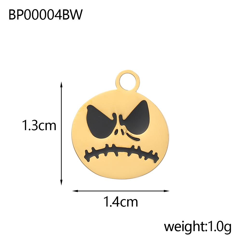 CARLIDANA Halloween Fun Party Accessories Charm Stainless Steel Pumpkin Skull Ghost Gold Plated Hat Titanium Steel Pendant