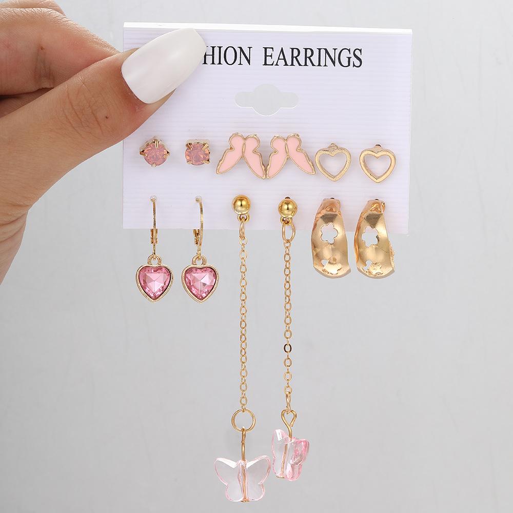 Cartoon Duck Frog Dangle Earrings Set Cute Animal Butterfly Heart Mushroom Drop Earrings for Women Girls Trendy Jewelry Gifts