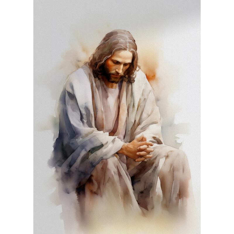 Jesus and The Cross Jesus Poster Christian Lamb of God Art Canvas Painting Christian Wall Art Picture  Living Room Home  Decor
