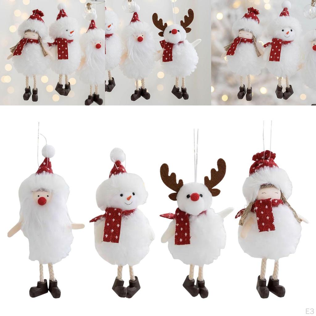 Lovely Plush Doll Pendant Christmas Tree Hanging for Office Fireplace Hallway Window