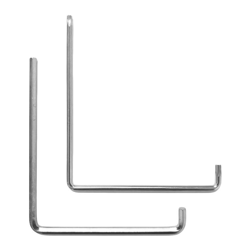 

2Pcs Curved Inside Hexagonal Wrench 4mm Window Adjustment Tool Wear Resist Precise Fitting Hexagonal Wrench for Bicycle серебряный