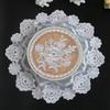 Round white mesh Rose flower Embroidery table cloth cover wedding tablecloth kitchen Christmas Dining Table decoration and accessories for Home