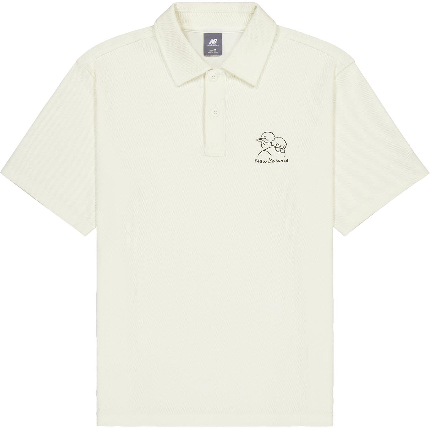 New Balance Attraction Lifestyle Illustration Collection Polo Shirt Unisex Ivory White NFE27031-IV L