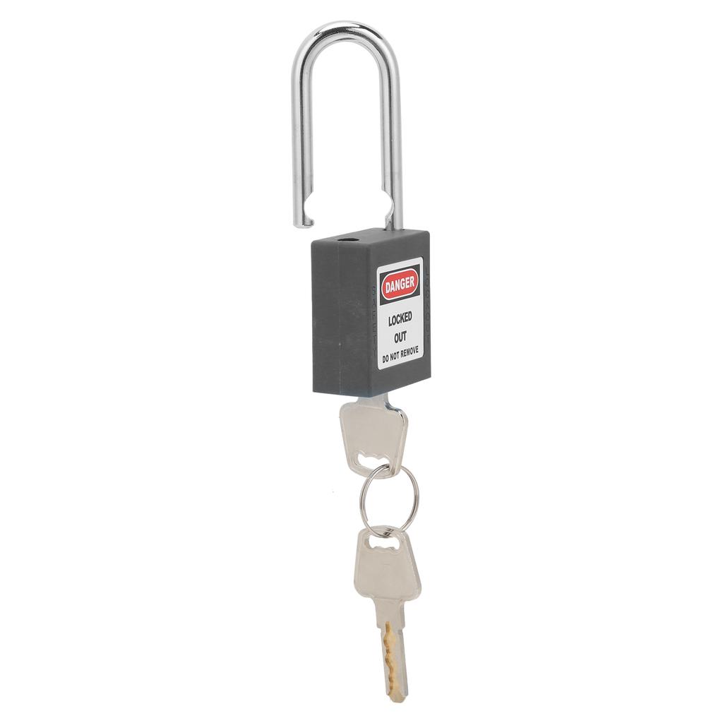 1.5in Safety Padlocks Steel Beam Insulated Lock with 2 Keys for Industry Machine ManufacturingBlack