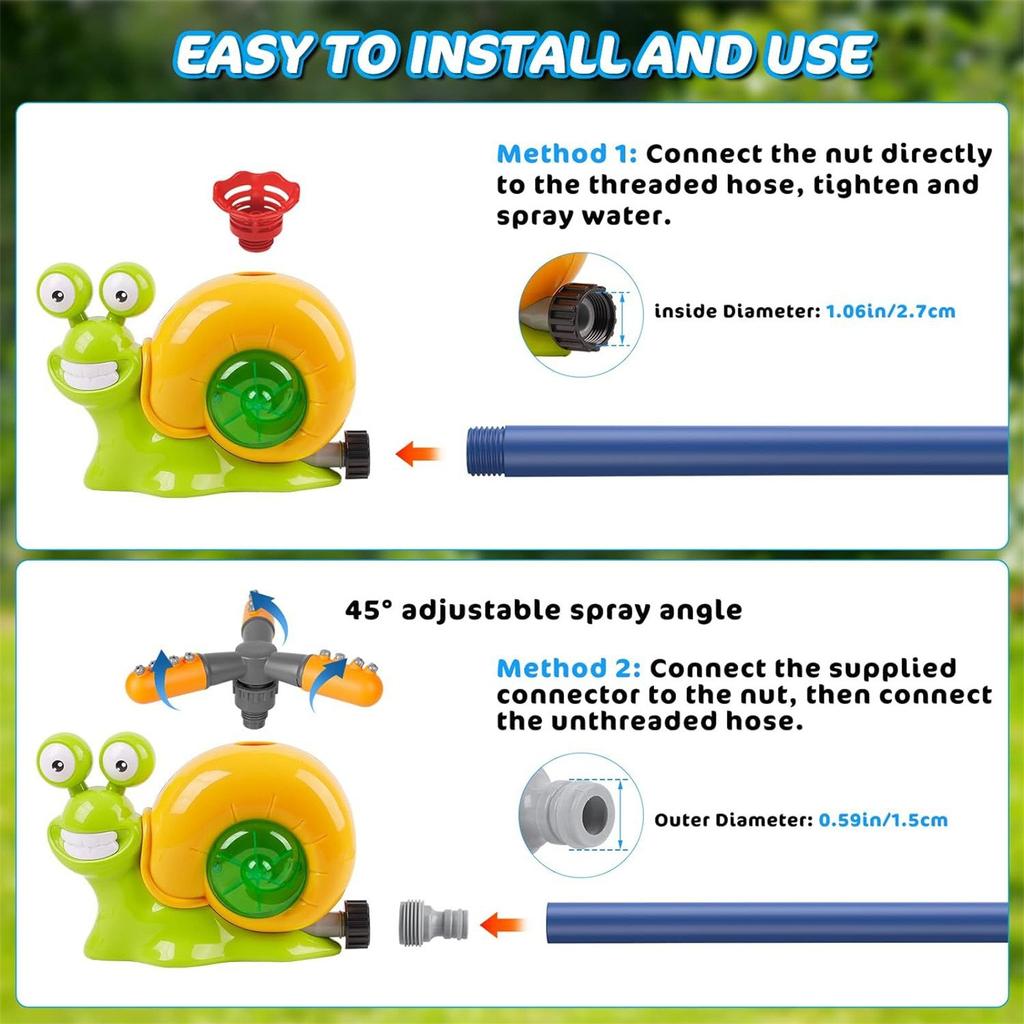 2-in-1 Water Sprinkler Baseball Helicopter Toy For Kids Outdoor Play, Attaches To Garden Hose, Summer Outside Toys Backyard Game Pool.