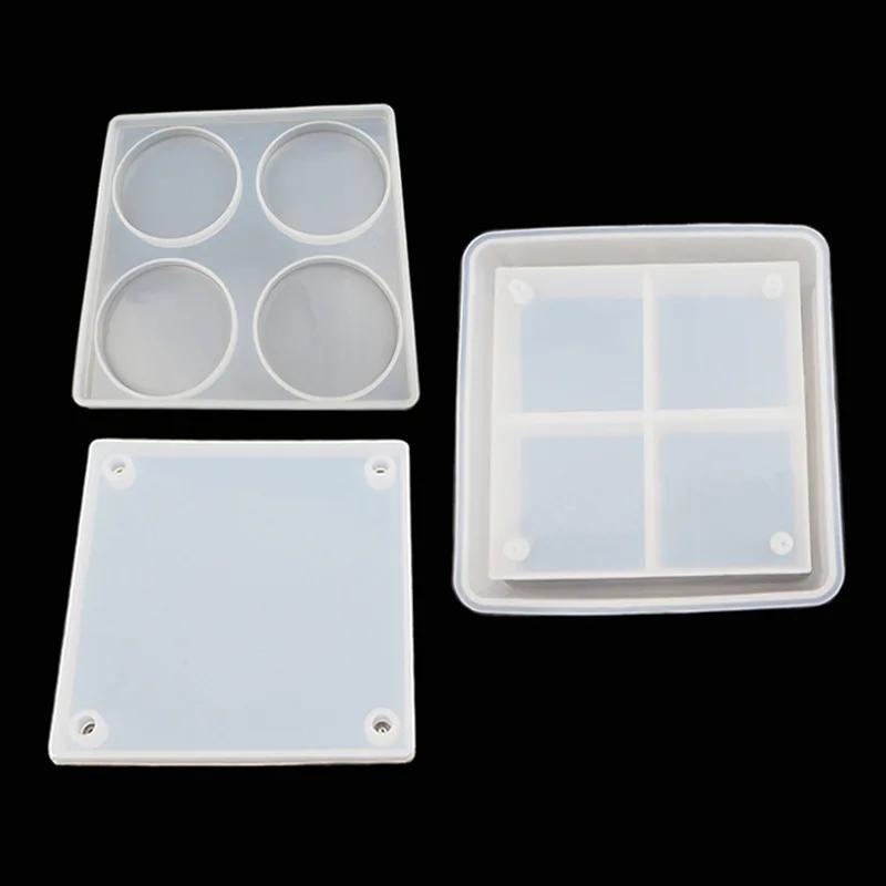 Multi-layer Stacked Square Storage Box Crystal Clear Epoxy Resin Mold Silicone Mirror Jewelry Box DIY Material Packaging