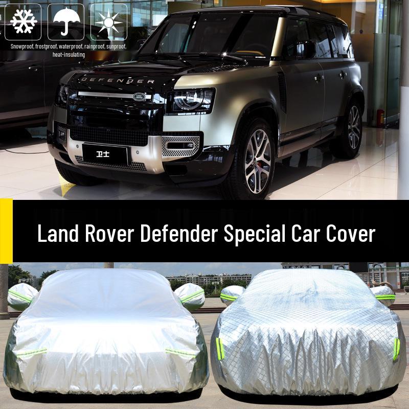 

Land Rover Defender Full Car Cover: Sunscreen, Rainproof, Dustproof, and Heat Insulation Protector Five-door Silver Aluminum Film Thickened