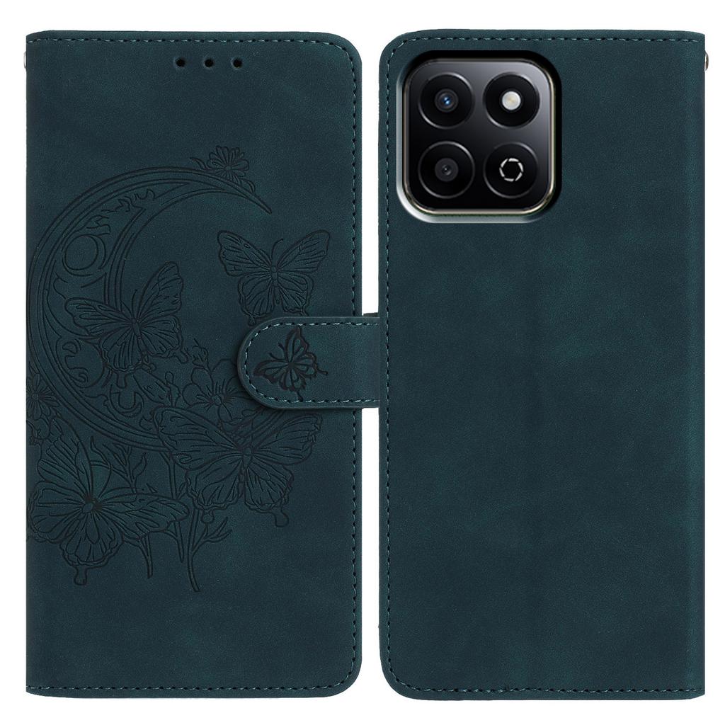 For Honor 200 Smart 5G Case Butterfly Flower Imprinted PU Leather Wallet Stand Phone Cover