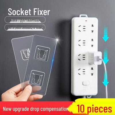 Wall-Mount Power Strip Holder: Strong Adhesive, No-Punch, Double-Sided Velcro Fastener for Routers and Sockets