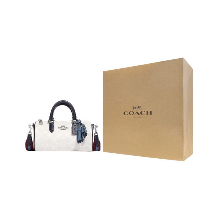 Coach Lacey 20 Classic Monogram Print Zipper Closure Detachable Shoulder Strap Handheld Shoulder Crossbody Bag Medium Women handbags CB874-SVUON