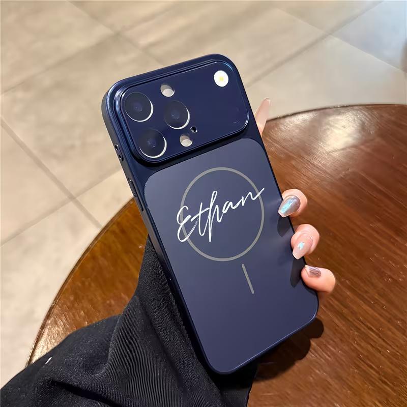 

Personalized Name Letter Phone Case For iPhone 17 16 15 14 13 Pro Max Air Large Window Magnetic Attraction Case For iPhone 17 Air