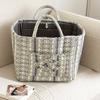 Floral Fabric Storage Basket With Foldable Handle For Home Organization And Gift Use