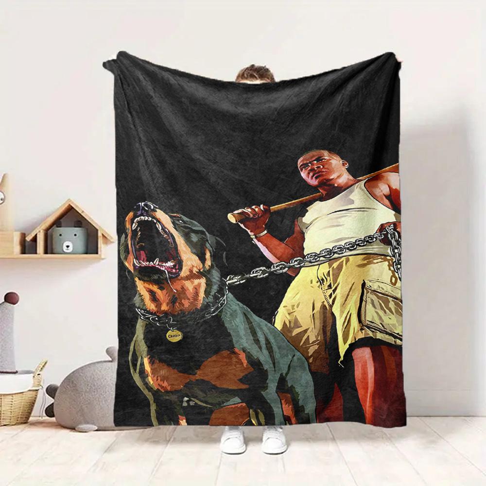 Dog Flannel Blanket Throw Blanket Soft Warm Sofa Bed Camping Home Decor Unique Christmas Gift C9211757