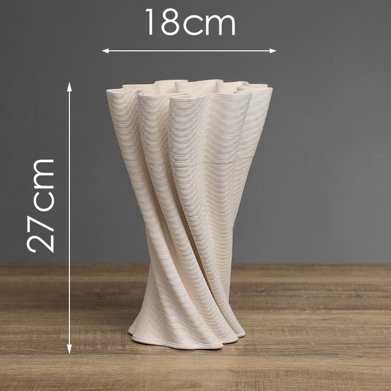 Ceramic Handicrafts Three-dimensional Pleats Petals Flower Vase Flower Arrangement Accessories Flowerpot Home Decoration