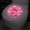 Rosa Leuchtende Kamelie Toilettenaufkleber, Wasserdichter Badezimmer-Dekorationsaufkleber, Fluoreszierender Aufkleber