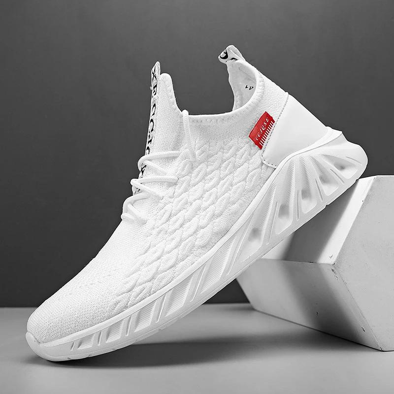Comfortable Flying Weave Men's Casual Shoes Fashion Lightweight Man Casual Sneakers Summer Breathable Men Athletic Jogging Shoes