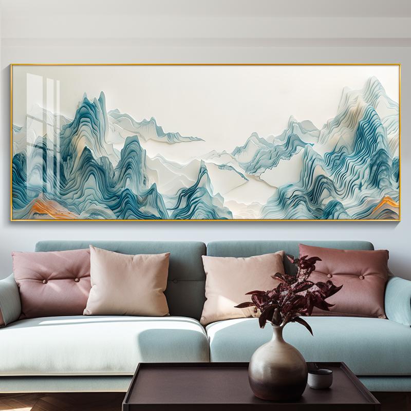 Eastern Aesthetics Landscape Painting Living Room with Hanging Paintings and Backrests Decorative Paintings Posters Home Decor