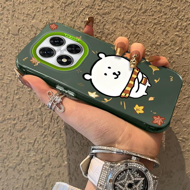 Brown Yellow Scarf Joke Bear Frosted Case for Xiaomi Redmi Note 14 13 12 10 Pro Plus 11S 14C 13C 12C 9C 11S K70 K60 A2 A1 Cover