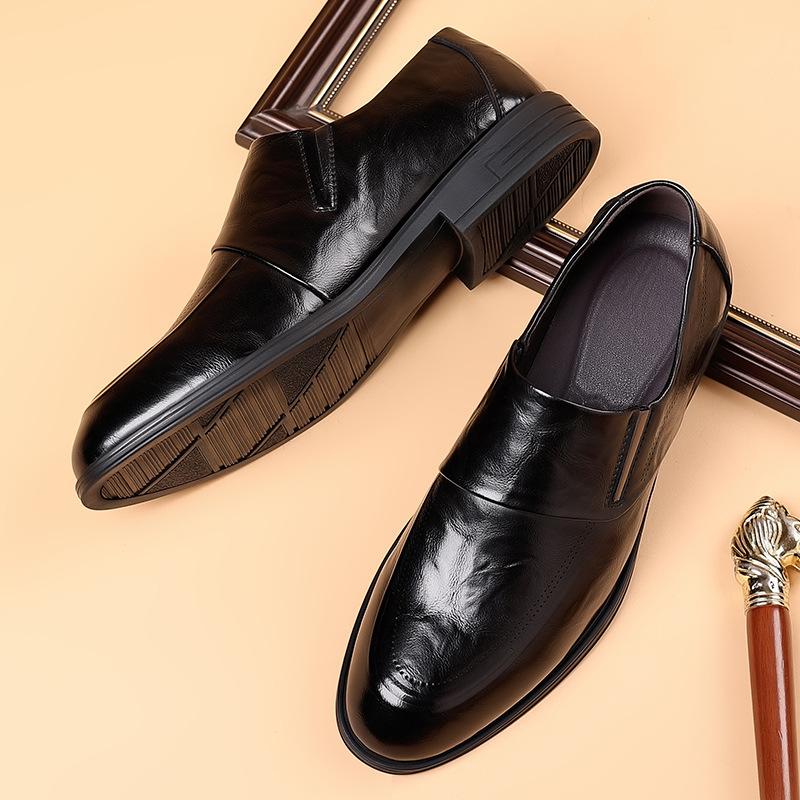 

Leather shoes men s casual pointed wedding groom suit shoes galoshes 2025 38