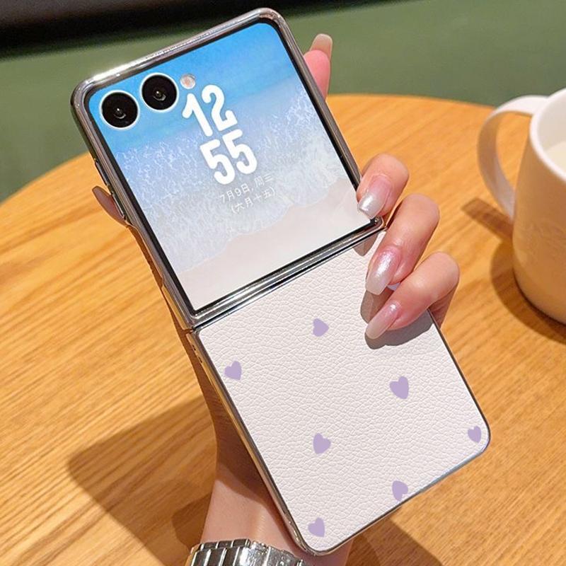 

Чехол с узором из мини-сердечек для Samsung Z Fold 7 6 5, роскошный гибридный 3-в-1, кожаная накладка с покрытием, складной чехол для телефона для Samsung Z Fold7 Fold6 Fold5 Samsung Z Flip7 FE/Flip6 бежевый