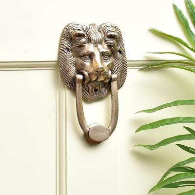 Lion Head Brass Entry Door Knocker - Georgious Entry Door Decoration Items - Gold Main Door Accessories Items