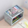 2-Tier Plastic Storage Rack,Multi-Purpose Desktop Organizer Shelf for Bathroom,Kitchen,Makeup & Stationery