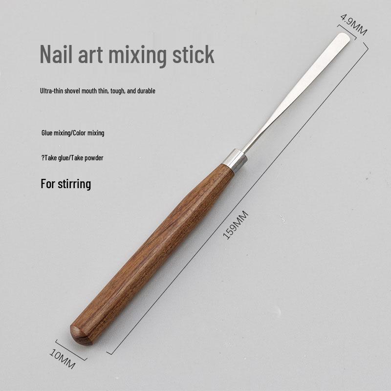

Японская деревянная палочка для смешивания лака для ногтей с тоном дерева со стразом и мешалка для УФ-геля