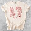 T-shirt con Tatuaggio Tigre, Maglietta Vintage Grande Felino, Regalo per Amante Animali Selvatici Ruggenti Feroce, Camicia Streetwear Flash Orientale Retrò