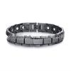 Schwarz-Gold Edelstahl Magnetisches Armband mit Germanium und Negativ-Ionen Uhrenarmband