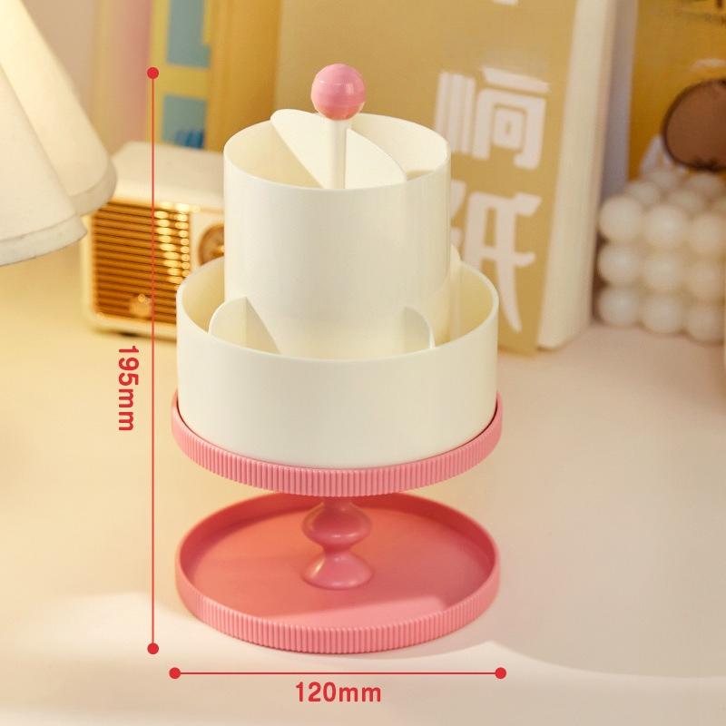 

Princess Style Pen Holder Storage Box Organizer Ins Large Capacity 360° Rotation Children Girl Student Desktop Rotating Rack