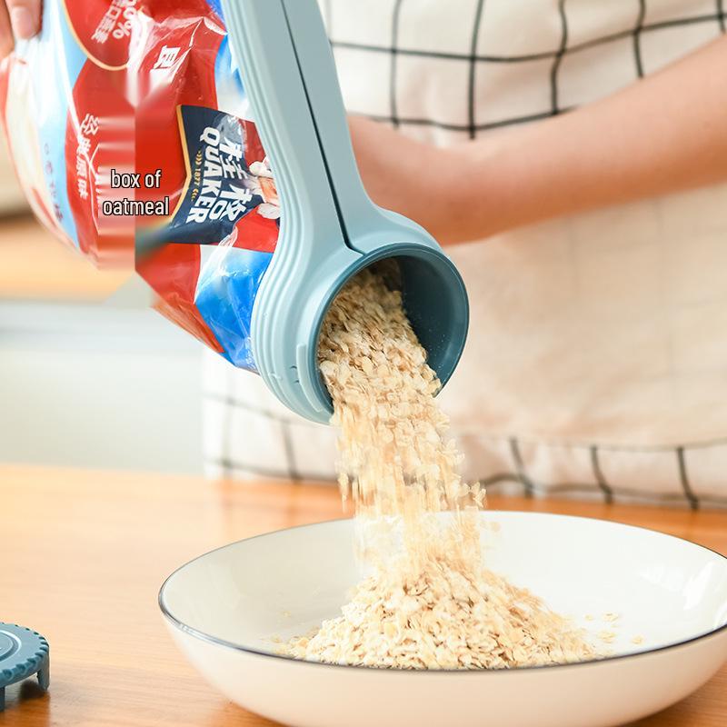 Large Moisture-Proof Food Clip with Dispenser Nozzle and Lid